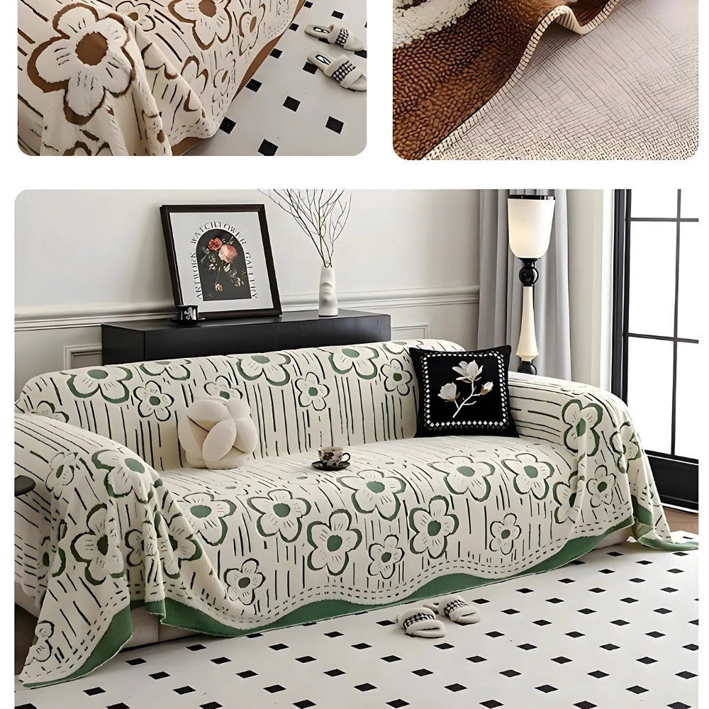 Skanto | Brodert Blomst Myk Sofa Beskytter