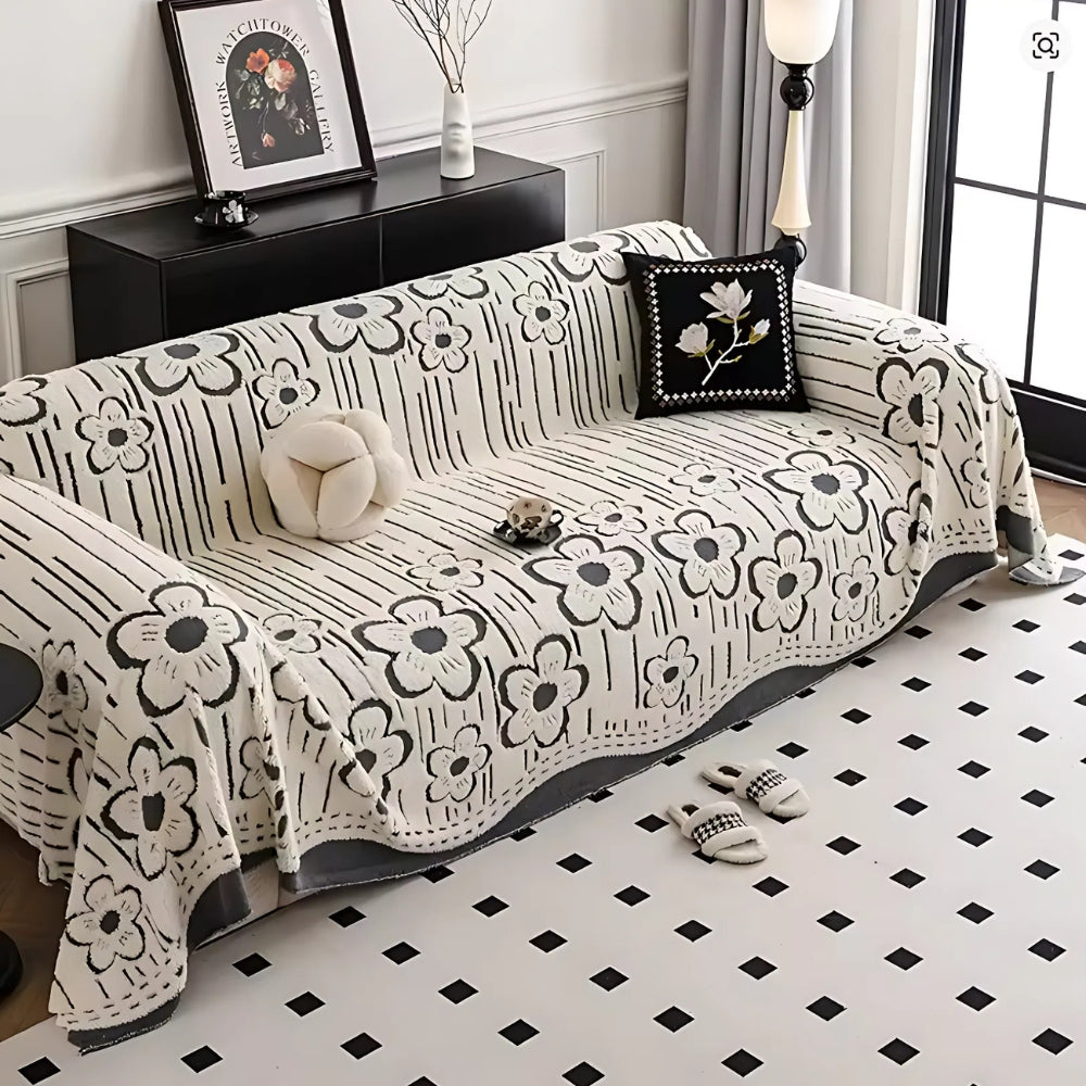 Skanto | Brodert Blomst Myk Sofa Beskytter