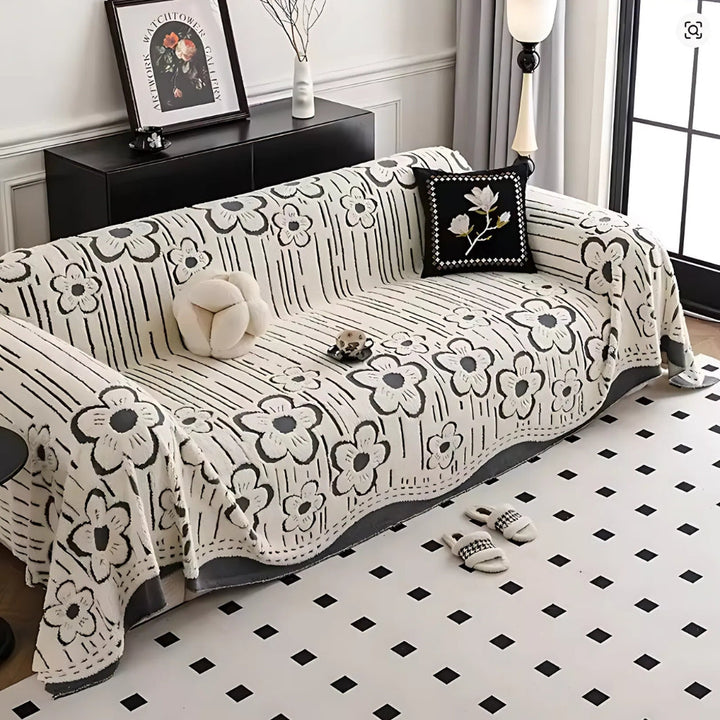 Skanto | Brodert Blomst Myk Sofa Beskytter