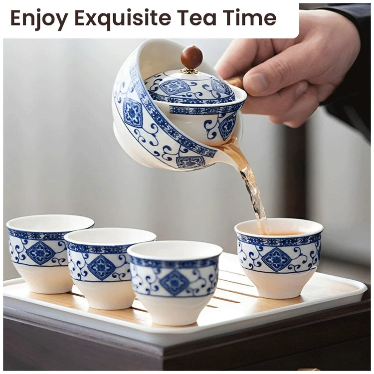 Skanto | Porselen Gongfu Teaset – Tidløs Eleganse, Perfekt Teopplevelse