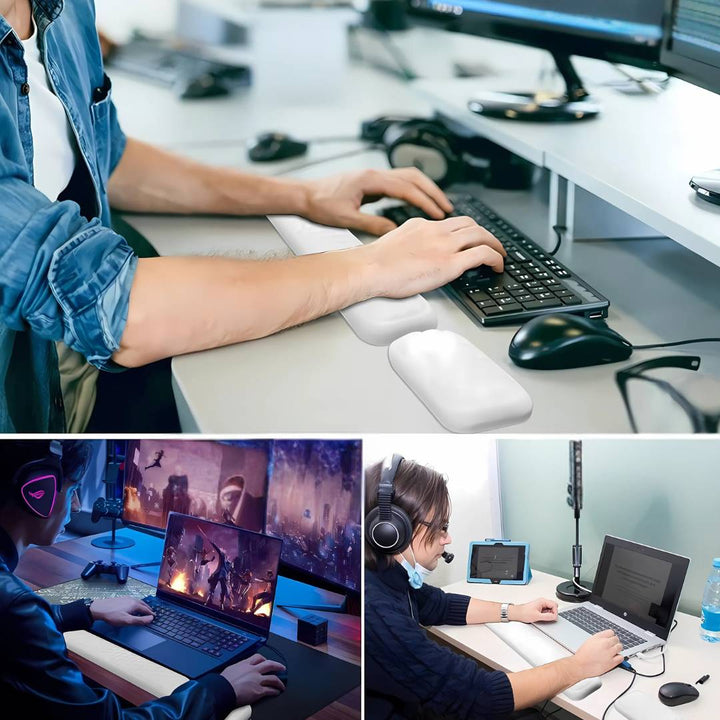 ErgoSupport Håndleddsbeskyttelse Hvilepute | for Mus og Tastatur - Hever Håndleddet - Reduserer Belastningssmerte Skanto