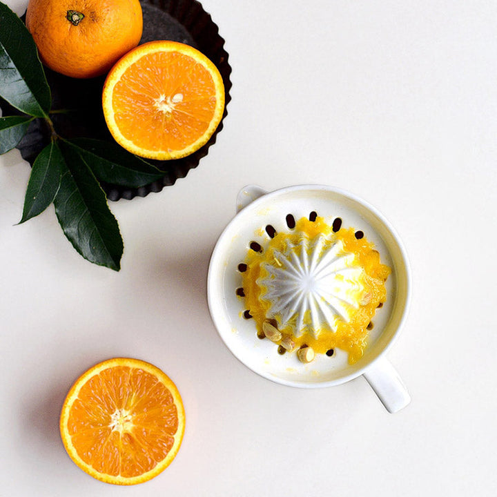 Skanto | Eze Keramisk Sitrus Juicer – Manuell Juice Ekstraktor for Sitroner, Appelsiner & Lima