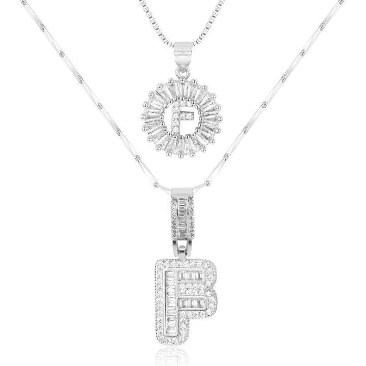 Skanto | 2pc 14k Diamant Bokstav Initial Halskjeder