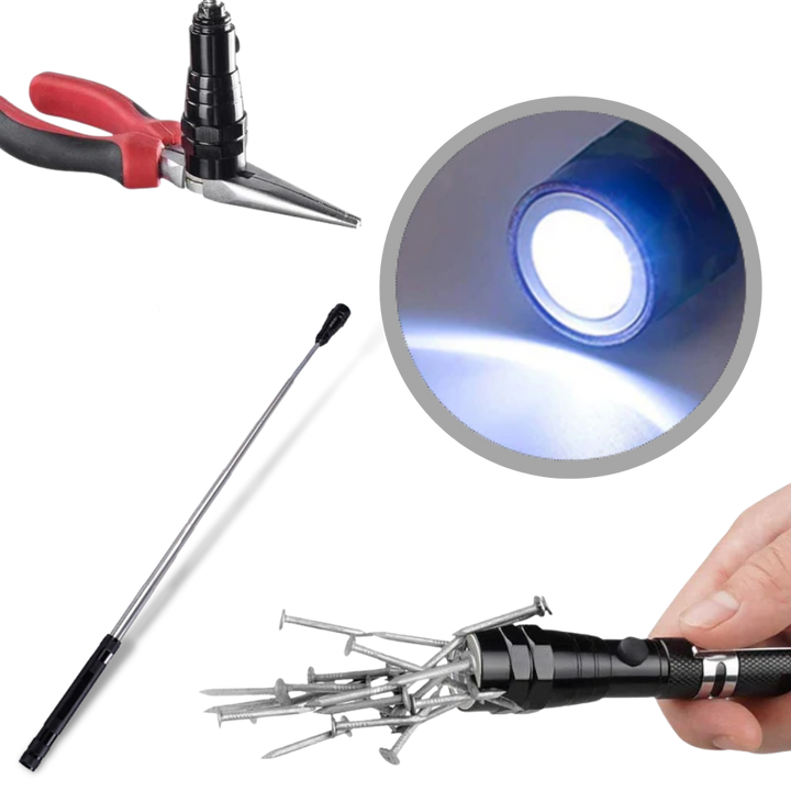 Teleskopisk magnetisk LED-lommelykt