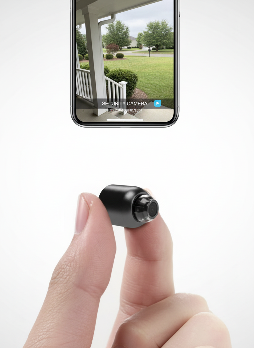 2-Pack Mini WiFi Sikkerhetskamera | 1080P HD, 140° Video, Nattesyn, Bevegelsesgjenkjenning (32GB SD inkludert)