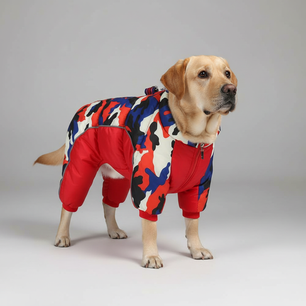 Varm og wasserdichte Winterjacke für Hunde mit reflektierenden Streifen