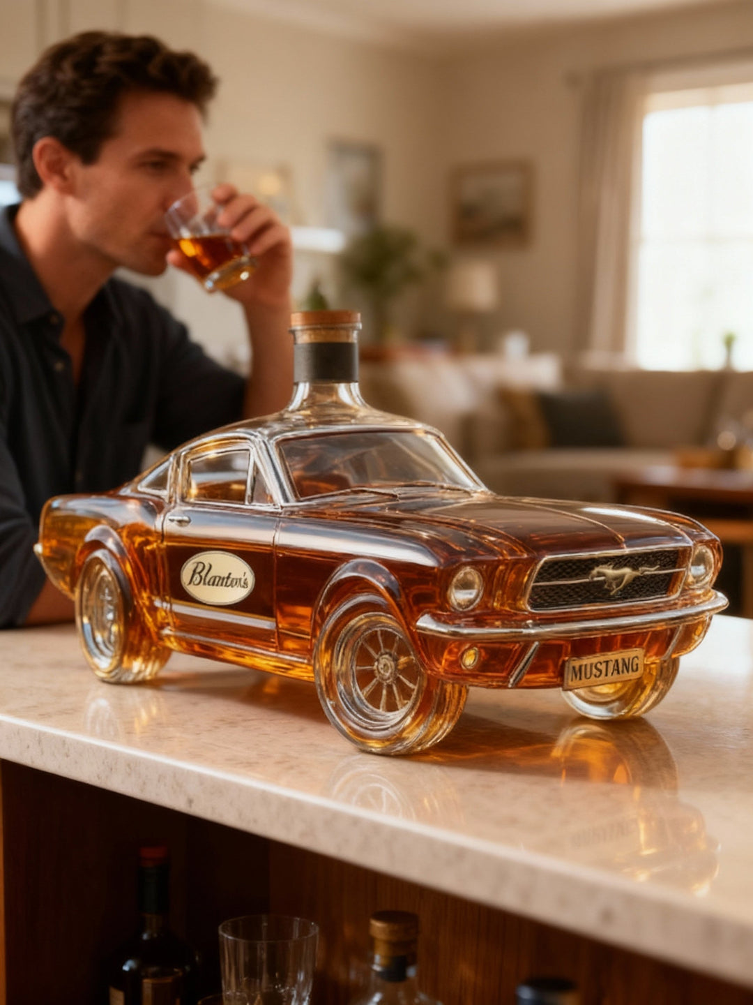 Whisky-karaffel i Mustang-form