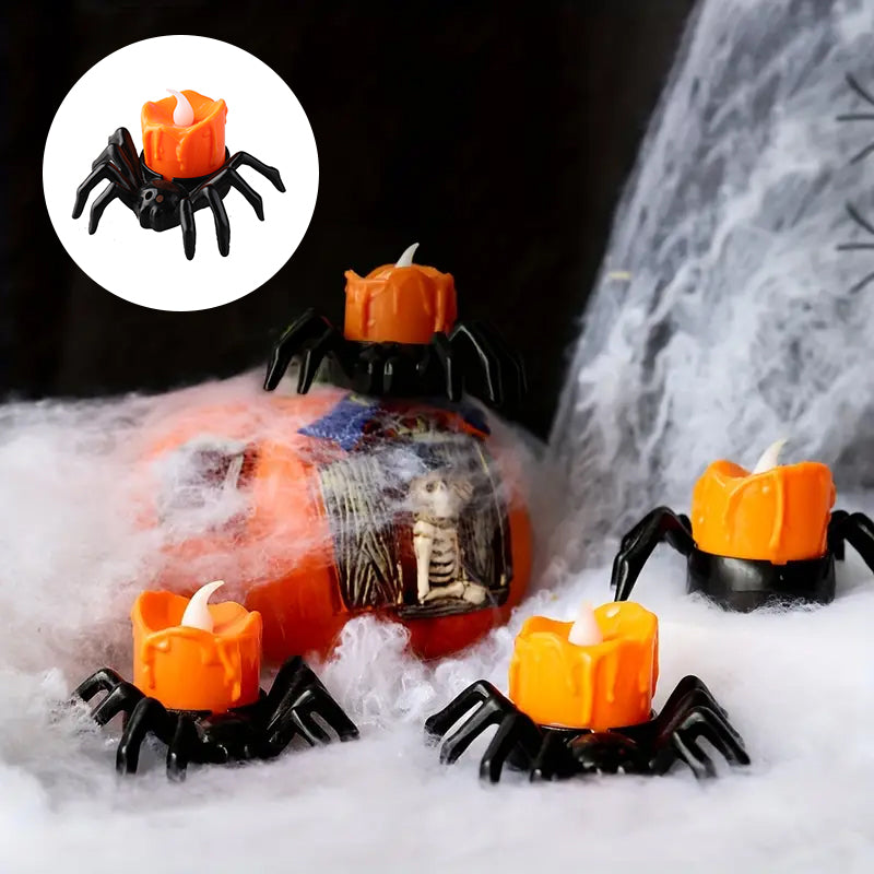 Skanto | ️Halloween Edderkopp Te-lys Spooky Elektrisk Flakkende Kunstige Lys