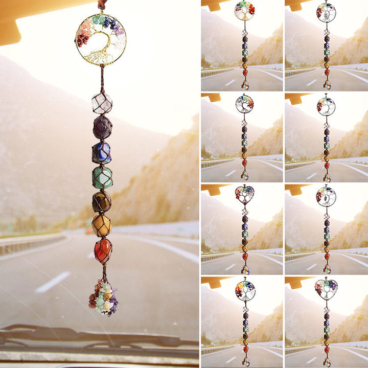 Skanto | 7 Chakra Stein Healing Crystal Livets Tre Dekorasjon