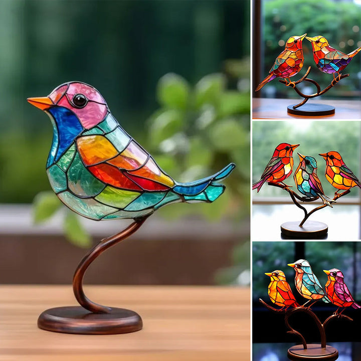 Fargede Glass Ornamenter Fugl på Greiner | Skanto