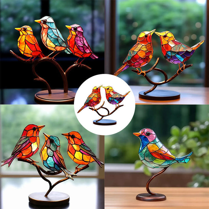 Fargede Glass Ornamenter Fugl på Greiner | Skanto
