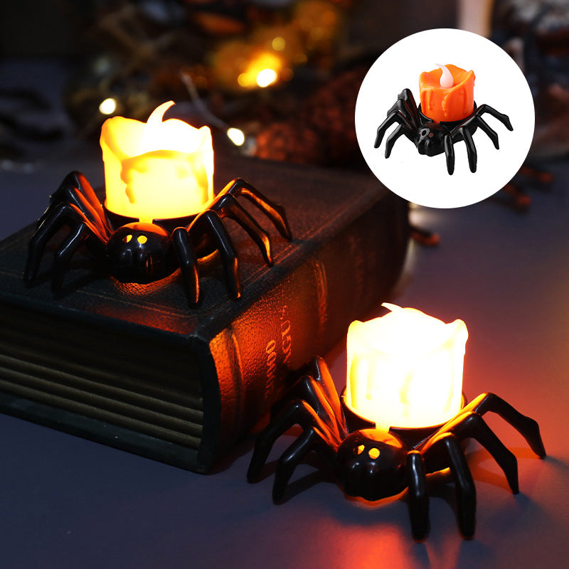 Skanto | ️Halloween Edderkopp Te-lys Spooky Elektrisk Flakkende Kunstige Lys