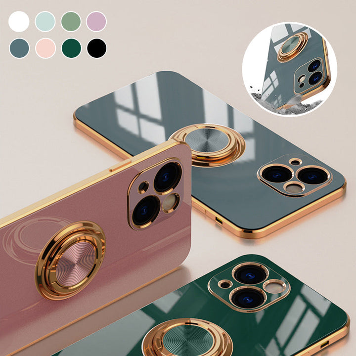 Plattiertes iPhone-deksel med ring | Skanto