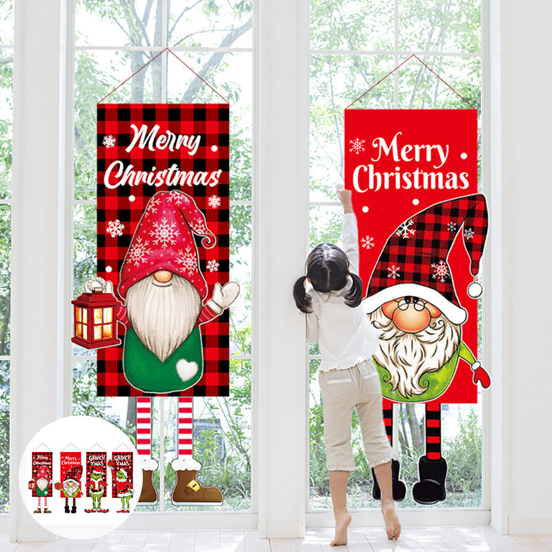 Norvo | Juledekorasjon Hengende Grinch Ansiktsløs Dukke Dør Hengende Flagg Hageflagg