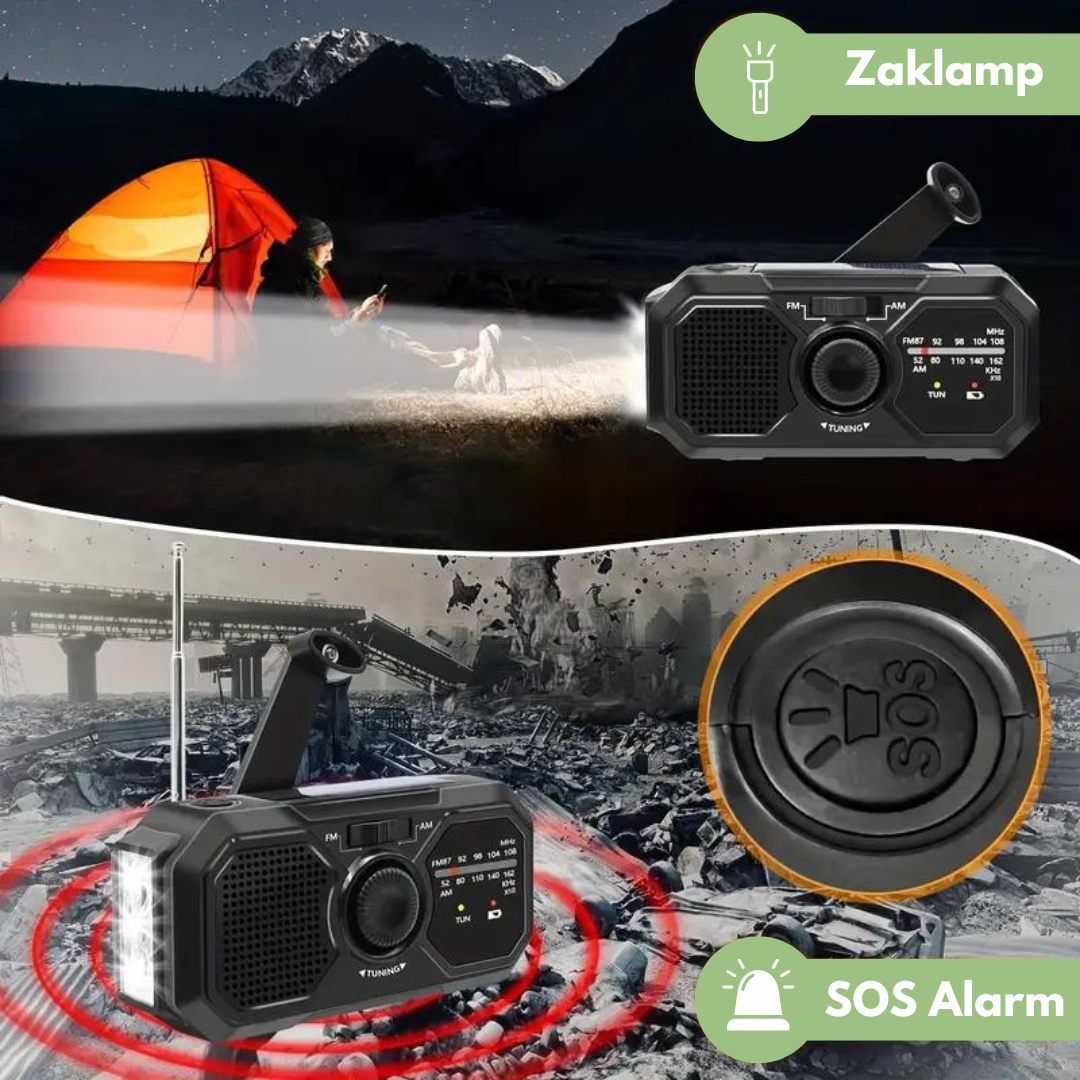 PowerGuard - Multifunksjonell Nødradio med Solcellepanel | Skanto