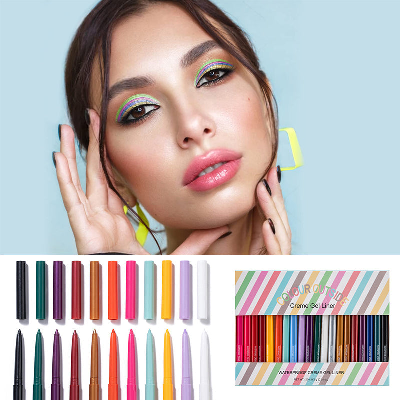 20 PCS Fargede Eyeliner Blyant Sett | Skanto
