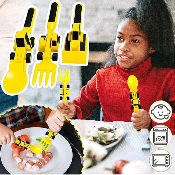 Skanto | Bulldozer Barn Bestikk Sett - ConstructoFork