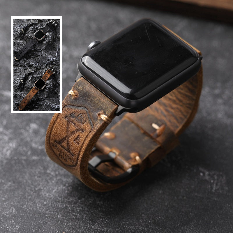 Skanto | Håndlaget Vintage Skinn Apple Watch Band