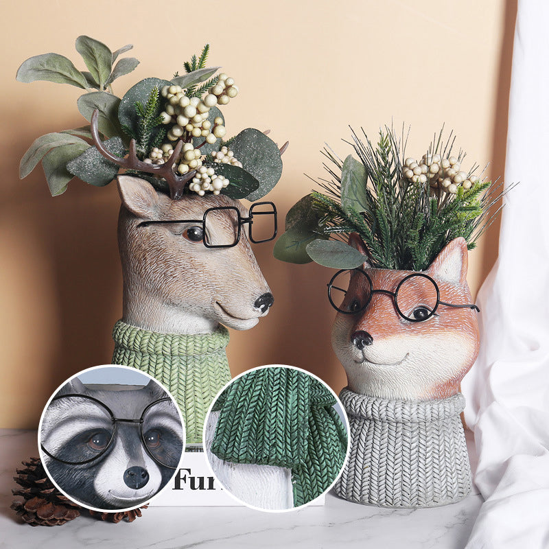 Resin Animal Flower Pot | Skanto