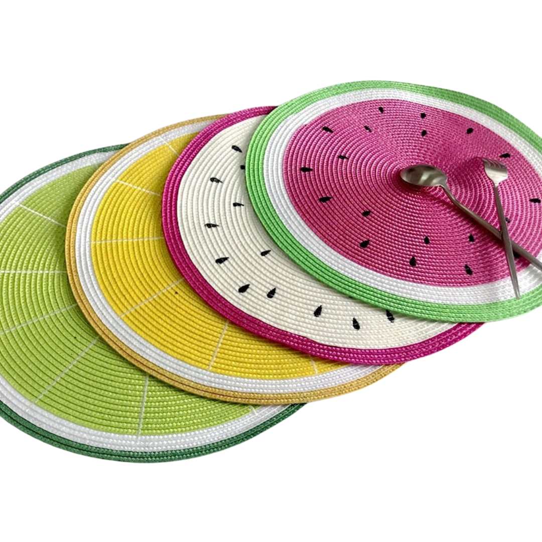 Skanto | Dekorativt bordmatte-sett med fruktmotiver