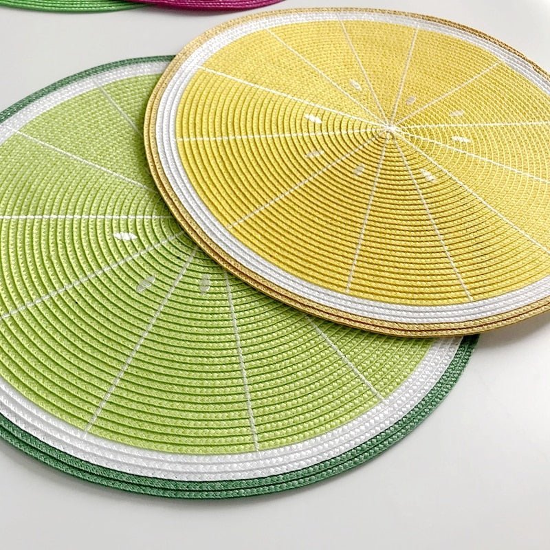 Skanto | Dekorativt bordmatte-sett med fruktmotiver