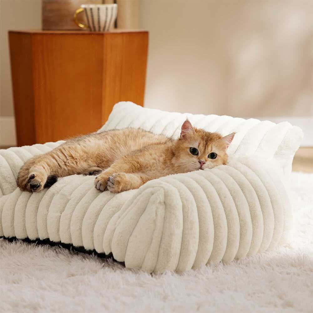 Faux Rabbit Fur Wave Pet Bed Ultimate Comfort Support | Skanto