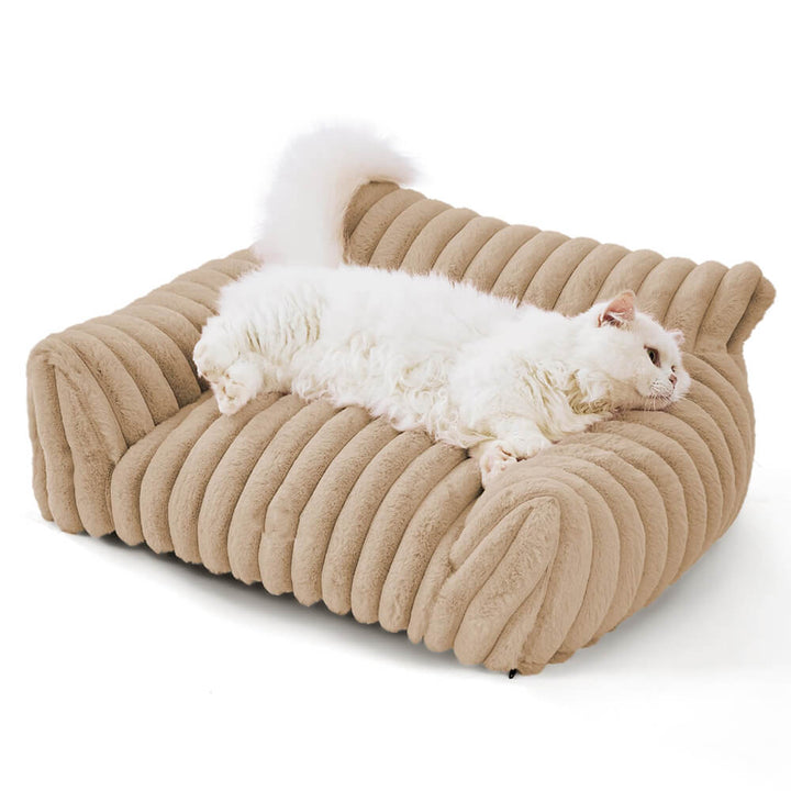 Faux Rabbit Fur Wave Pet Bed Ultimate Comfort Support | Skanto