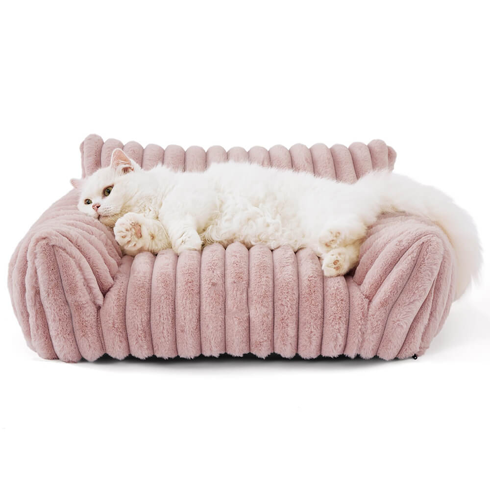 Faux Rabbit Fur Wave Pet Bed Ultimate Comfort Support | Skanto