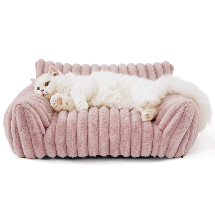 Faux Rabbit Fur Wave Pet Bed Ultimate Comfort Support | Skanto