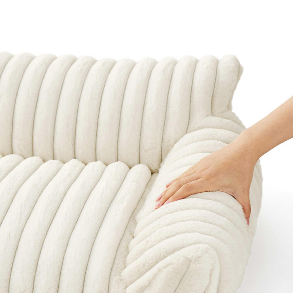 Faux Rabbit Fur Wave Pet Bed Ultimate Comfort Support | Skanto