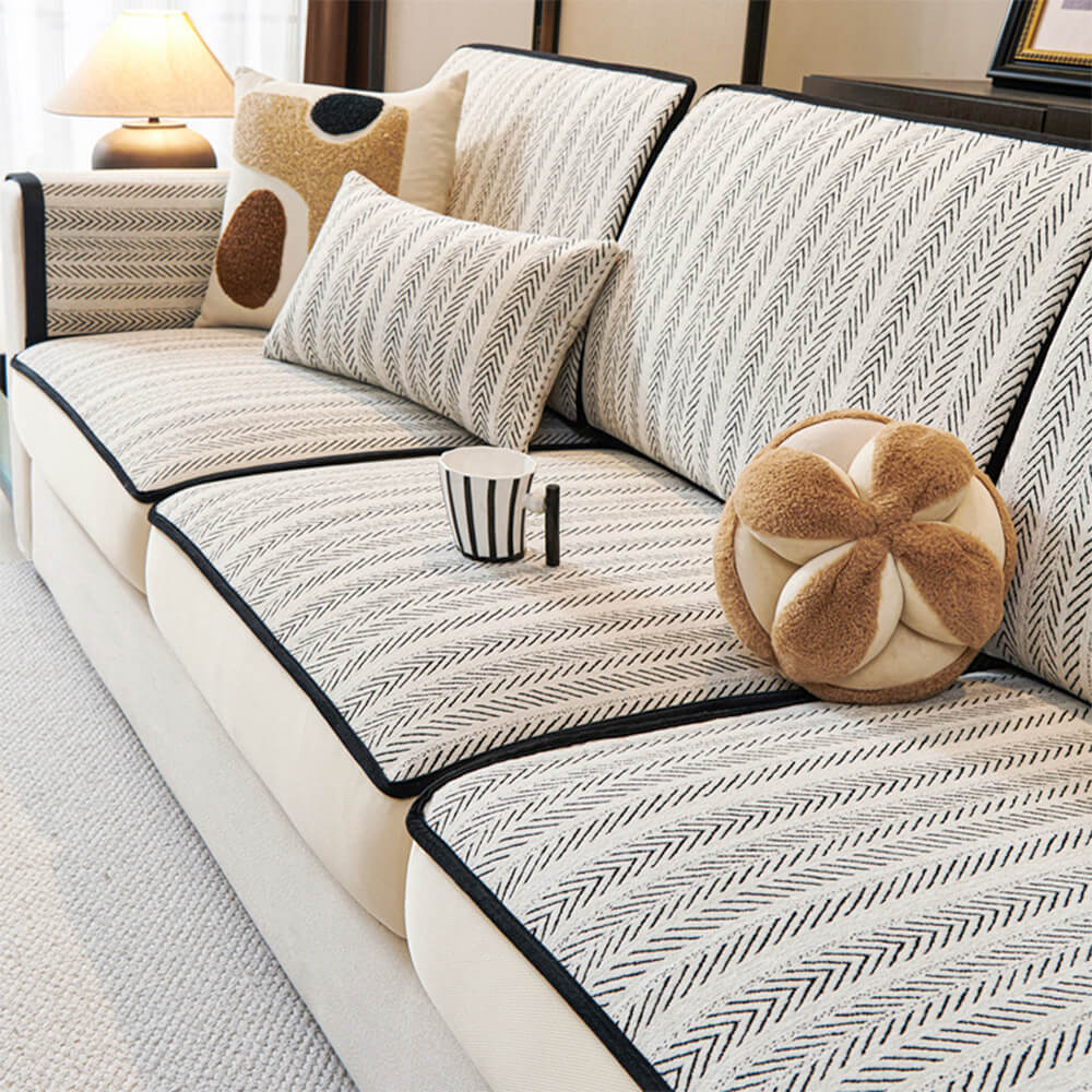 Klassisk Retro Stretch Chenille Sofa Dekke Full Beskyttelse | Skanto