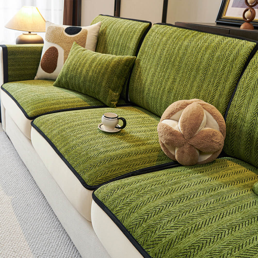 Klassisk Retro Stretch Chenille Sofa Dekke Full Beskyttelse | Skanto