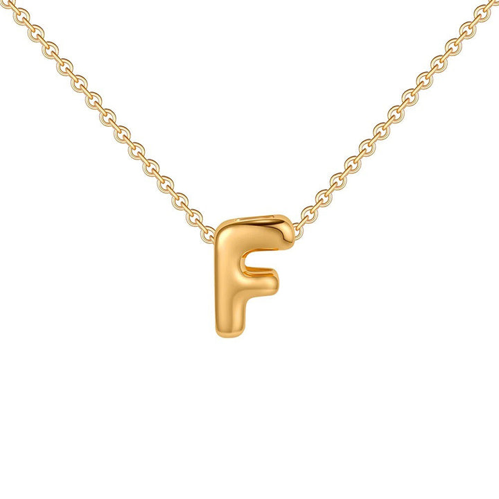 Skanto | Dainty Bubble Letter Initial Necklace