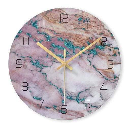 Oliven – Elegante Wanduhr mit Marmor-Inspiration