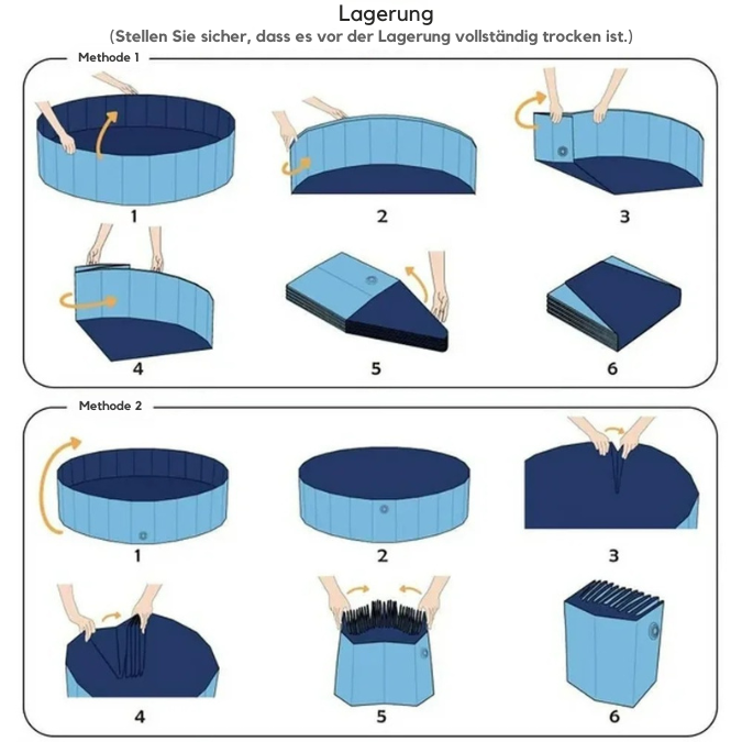 Sammenleggbar PVC hundepool med dreneringsventil Skanto