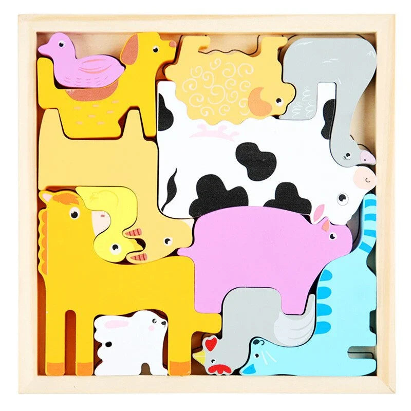 Skanto | WoodlandPuzzle - Hvordan passer formene inn i rammen? - Formpuzzle