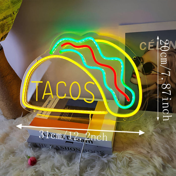Skanto | Fast Food LED Neon Lys – Fargerik Veggdekorasjon med USB Tilkobling