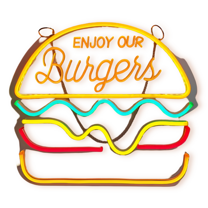 Skanto | Fast Food LED Neon Lys – Fargerik Veggdekorasjon med USB Tilkobling