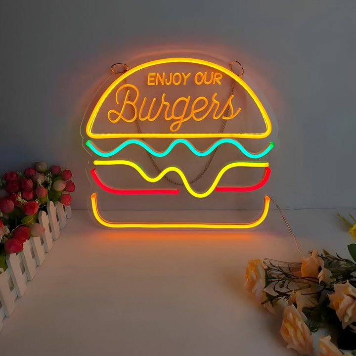 Skanto | Fast Food LED Neon Lys – Fargerik Veggdekorasjon med USB Tilkobling
