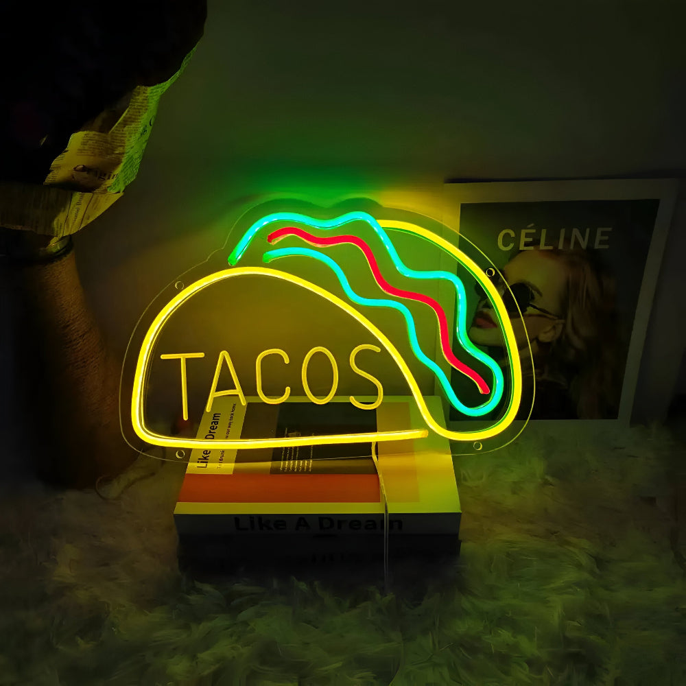 Skanto | Fast Food LED Neon Lys – Fargerik Veggdekorasjon med USB Tilkobling