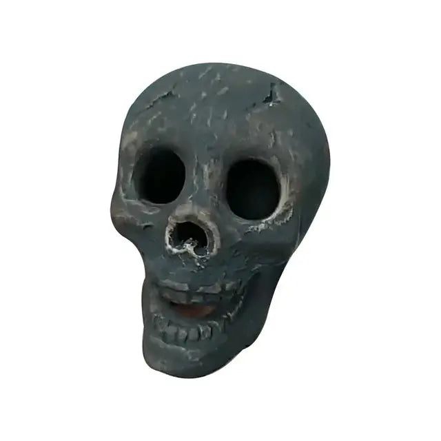 Skanto | SkullFire Ornament – Brannsikker Hodeskallefigur laget av Harpiks for Gothic & Halloween Dekorasjon