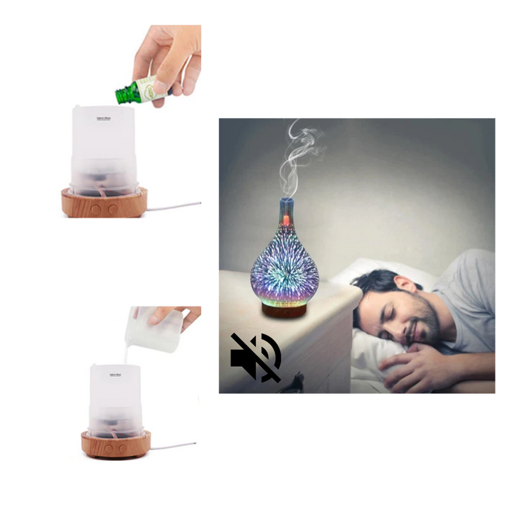 Vaseformet eterisk olje diffuser med fyrverkeri mønster