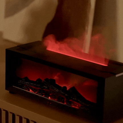 Skanto | FlameMist – Aromaterapi Luftfukter med Flammeeffekt og LED Lys
