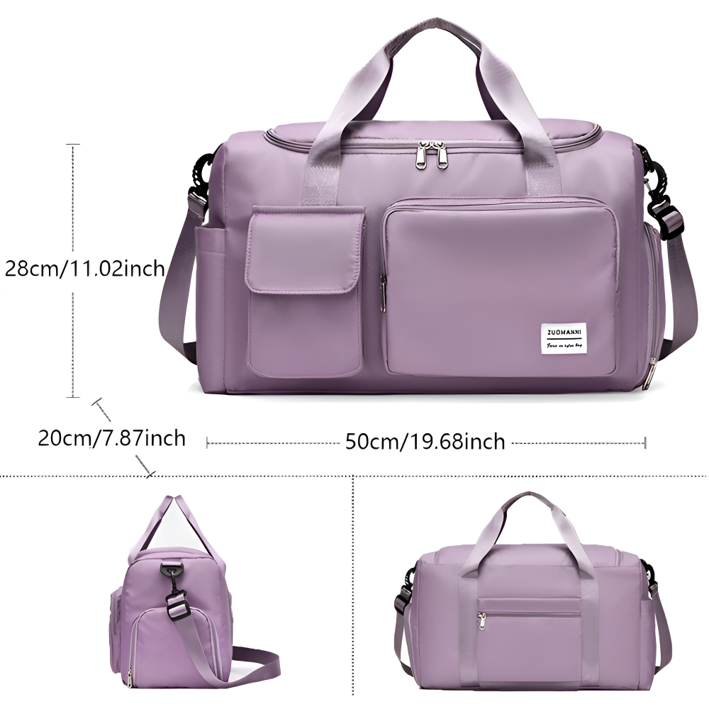Wasserdichte Reisetasche mit Schuhfach – Leichte Wochenendtasche mit viel Staurum