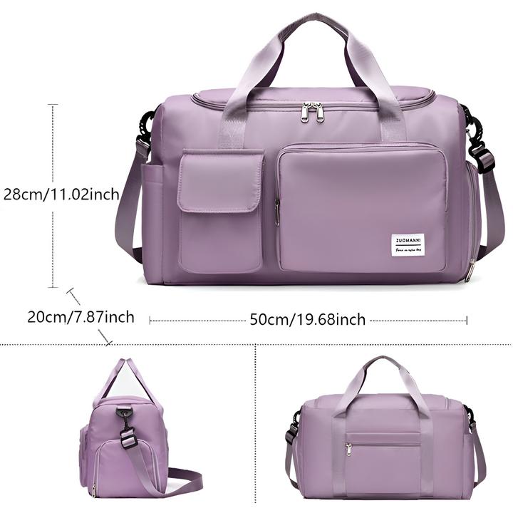 Wasserdichte Reisetasche mit Schuhfach – Leichte Wochenendtasche mit viel Staurum