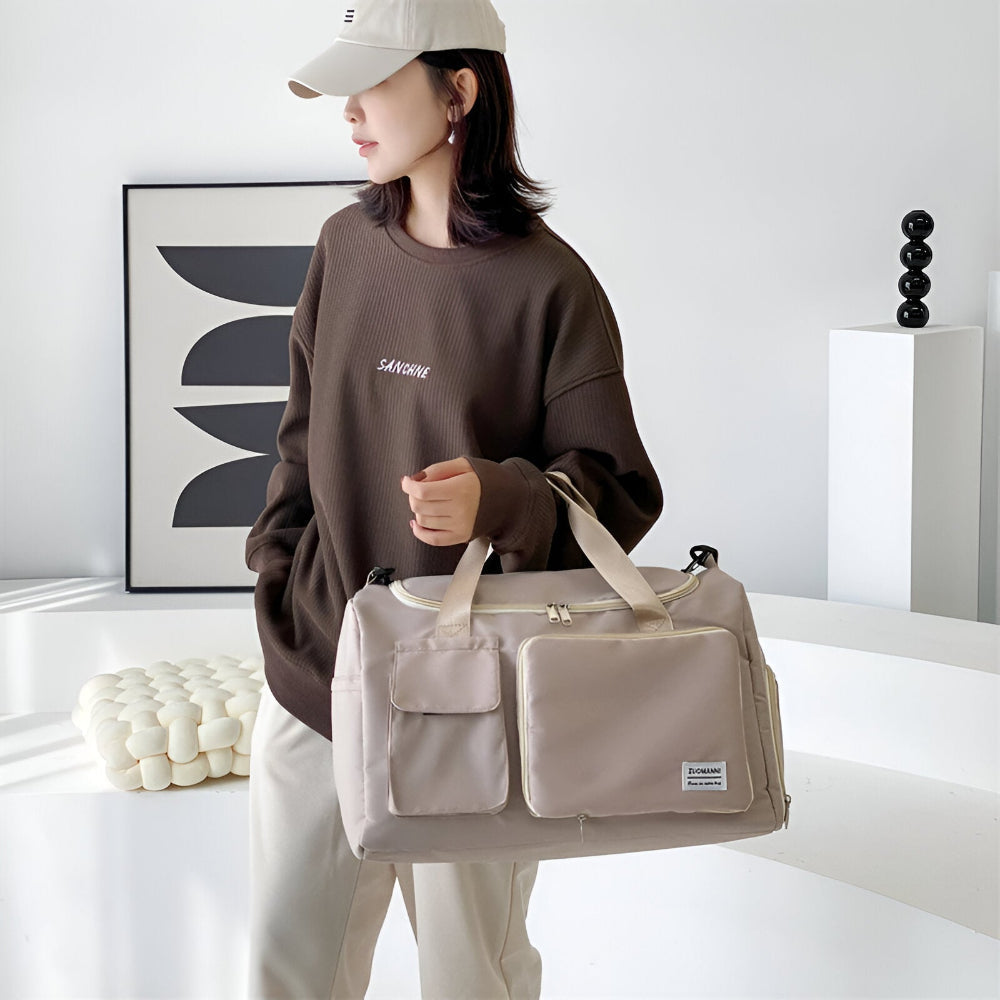 Wasserdichte Reisetasche mit Schuhfach – Leichte Wochenendtasche mit viel Staurum