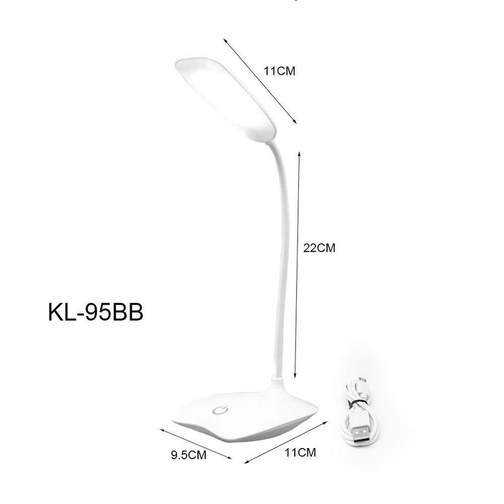 Skanto | Fleksibel 14 LED Stående Skrivebordslampe Moderne Berøringsbryter 3 Moduser Dimmer USB Oppladbar Leselys Studielampe for Soverom