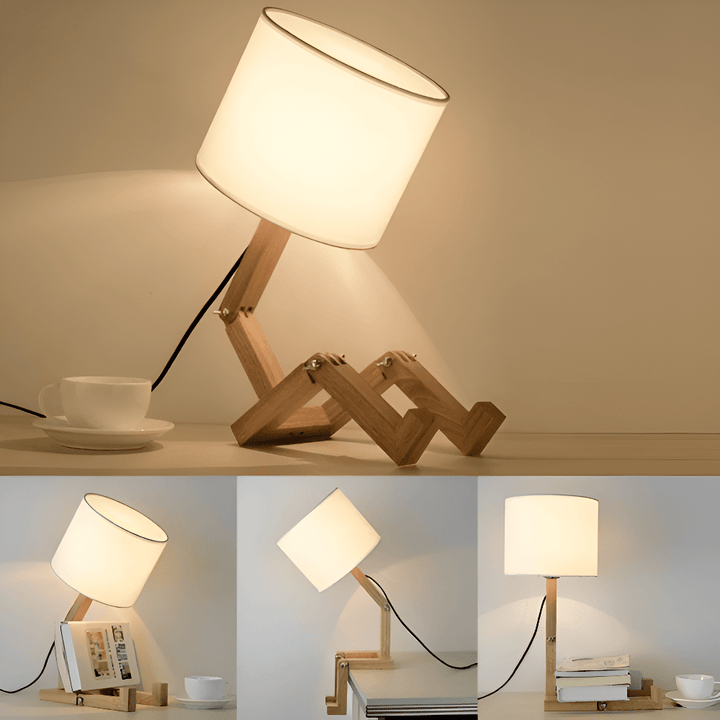 Skanto | Justerbar trelampe i robotdesign for lesing og arbeidslys