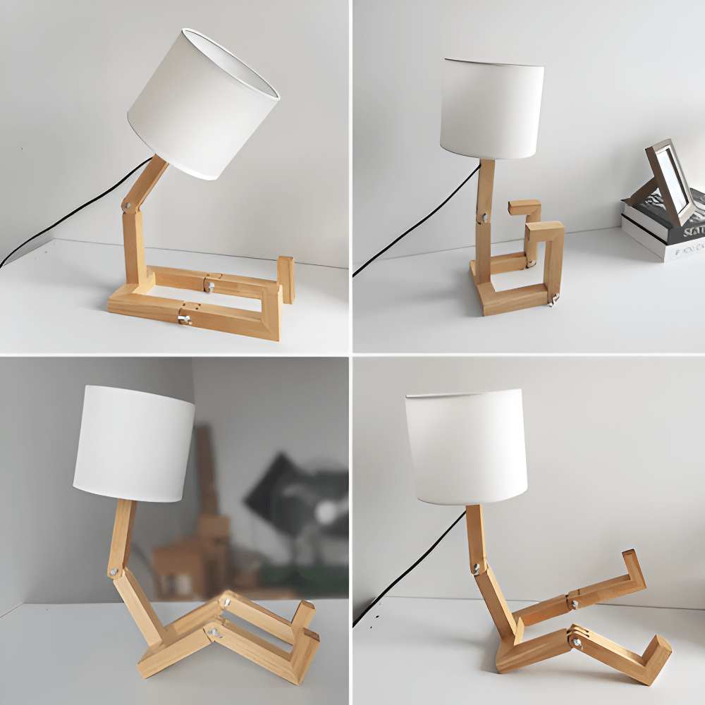 Skanto | Justerbar trelampe i robotdesign for lesing og arbeidslys
