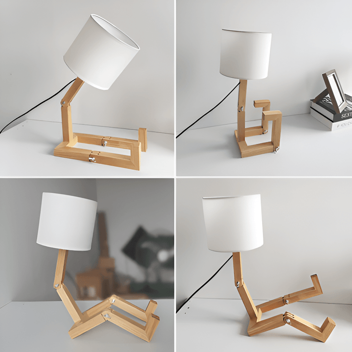 Skanto | Justerbar trelampe i robotdesign for lesing og arbeidslys